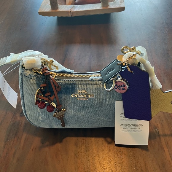 Coach Handbags - Coach TERI WITH CHARMS  Blue Denim Mini Shoulder Bag NWT